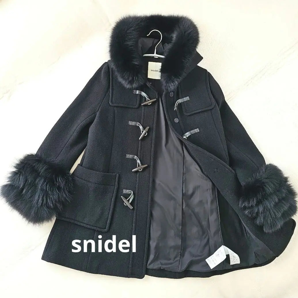 Snidel Black Fur Peacoat Size 0