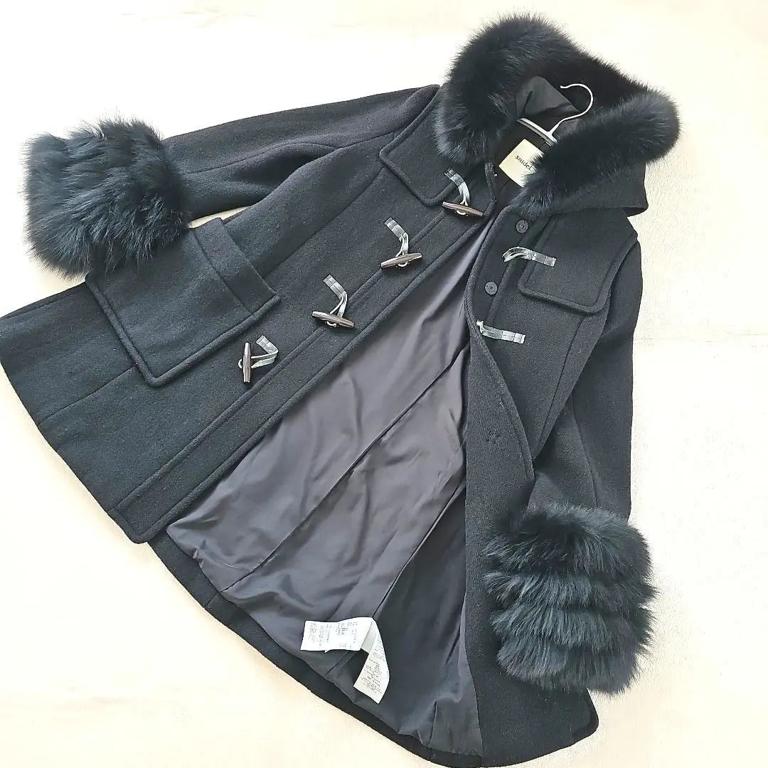 Snidel Black Fur Peacoat Size 0