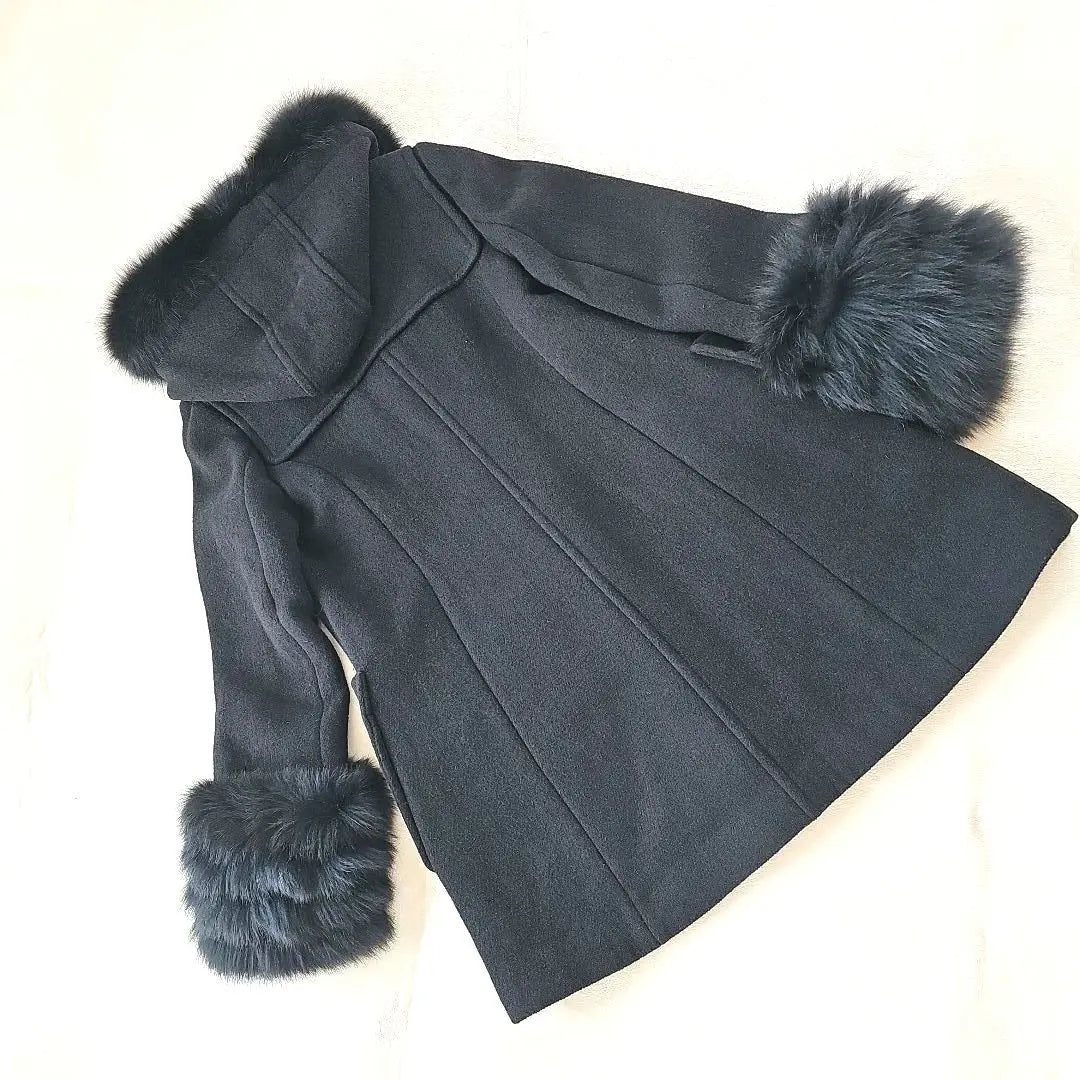 Snidel Black Fur Peacoat Size 0