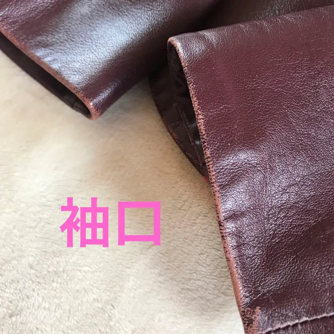 Vunge made of Italian sheep leather, equivalent to M, high-quality leather, lamb, bordeaux color, leather jacket