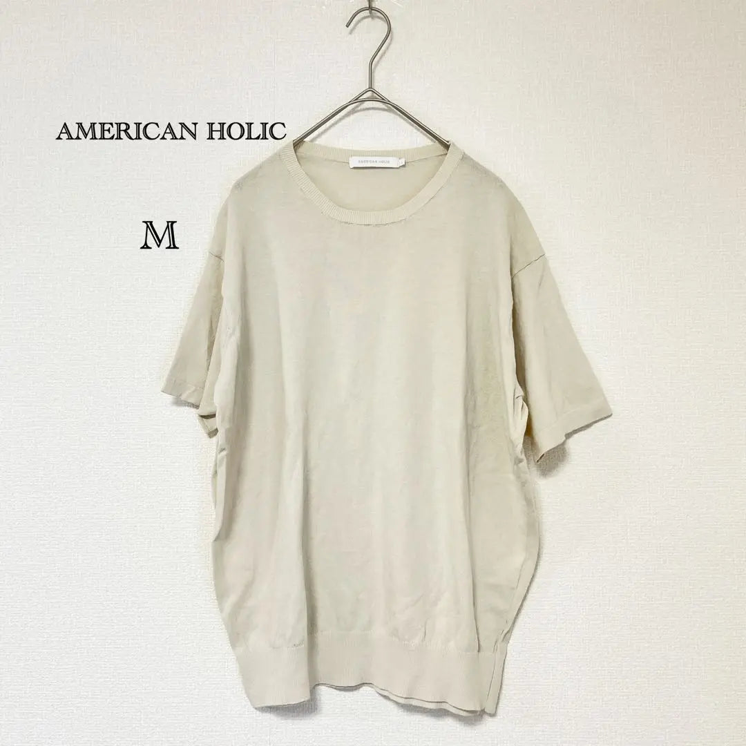 AMERICAN HOLIC Short-sleeved summer knit beige