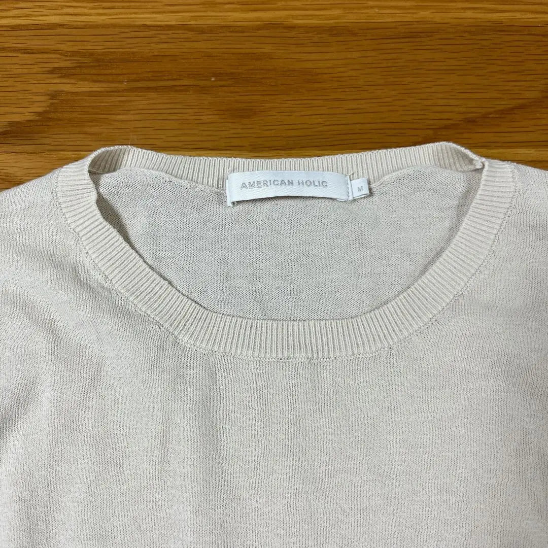 AMERICAN HOLIC Short-sleeved summer knit beige