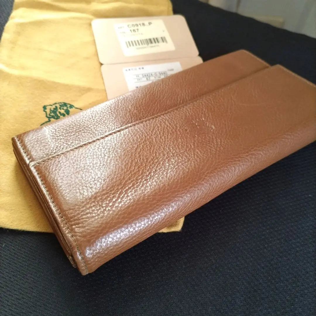 New Il Bisonte Large capacity Genuine leather Long wallet Wallet Brown