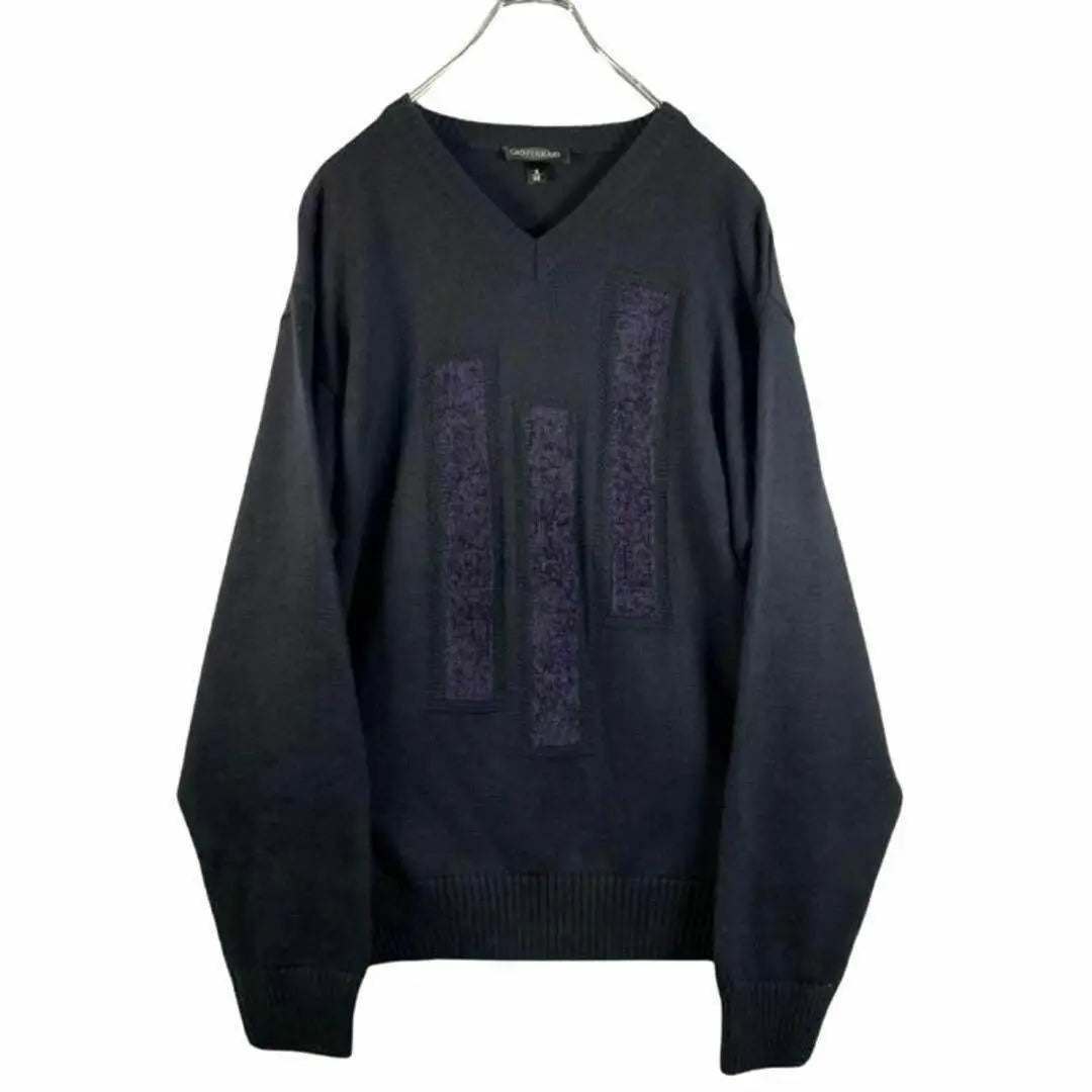 [Rare size] 90s vintage knit sweater S size navy