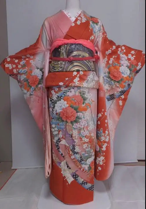 ★ Nice kimono ★ Pure silk ★ adult ceremony ★ 1 set ★ 14 points set ★ Height 157㎝ ♪ Beautiful goods ♪