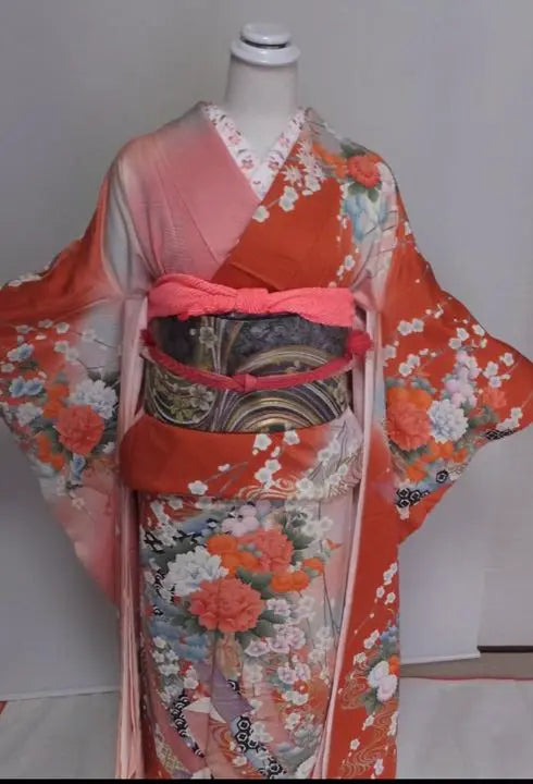 ★ Nice kimono ★ Pure silk ★ adult ceremony ★ 1 set ★ 14 points set ★ Height 157㎝ ♪ Beautiful goods ♪