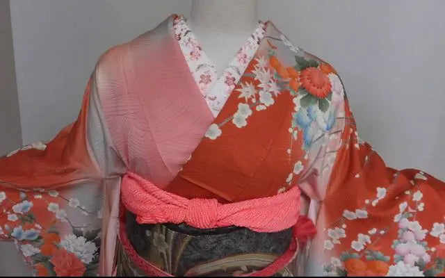 ★ Nice kimono ★ Pure silk ★ adult ceremony ★ 1 set ★ 14 points set ★ Height 157㎝ ♪ Beautiful goods ♪