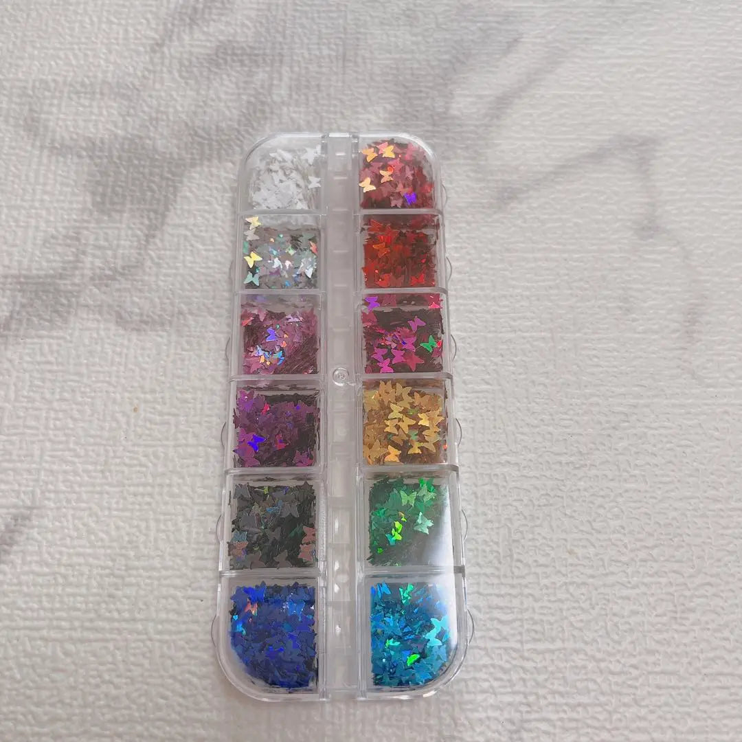 Nail parts butterfly tweezers glitter butterfly sequins for nail resin