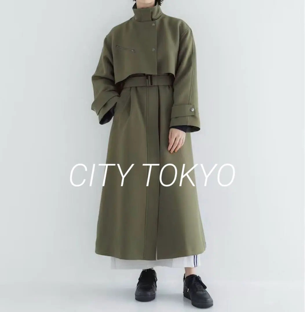 CITYTOKYO A+TOKYO Triple Cross Zip Stand Coat