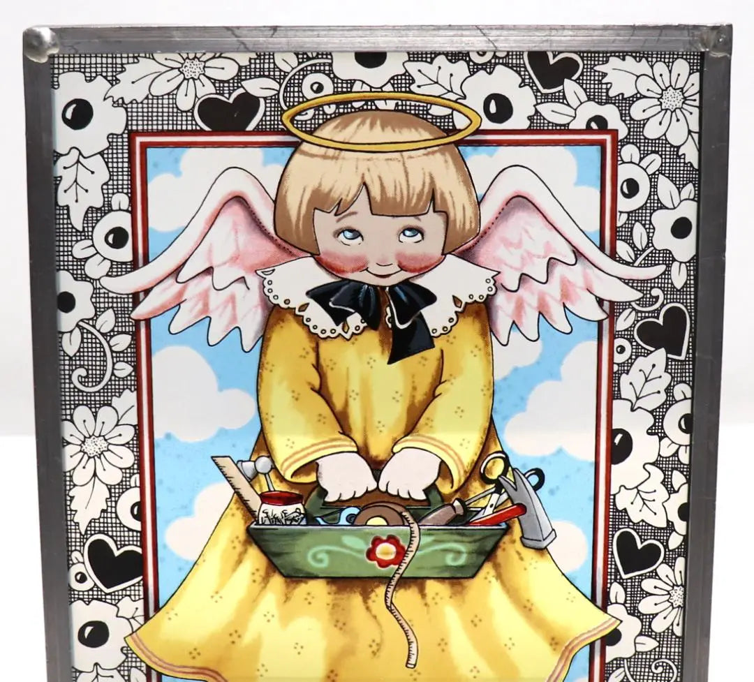 Mary Engel Bright Vintage Vitral Chica Ángel | メアリー・エンゲルブライト ヴィンテージ ステンドグラス 女の子の天使