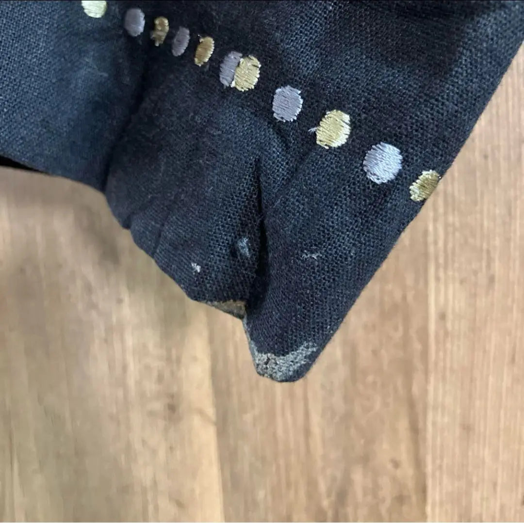 Retro jacket, buttonless, unique, studs, embroidery, vintage clothing, black, LO5