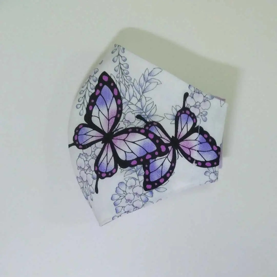 Purple butterfly pattern with lace, three-dimensional mask