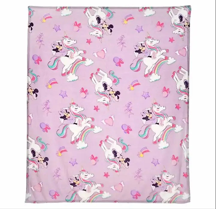 New Disney Minnie Mouse Blanket Unicorn Blanket