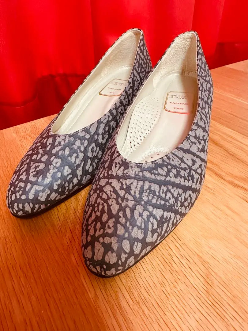 High Quality Elegance Handmade Raw Heel Pumps 23.5 | High quality eleganceハンドメイドローヒールパンプス23.5