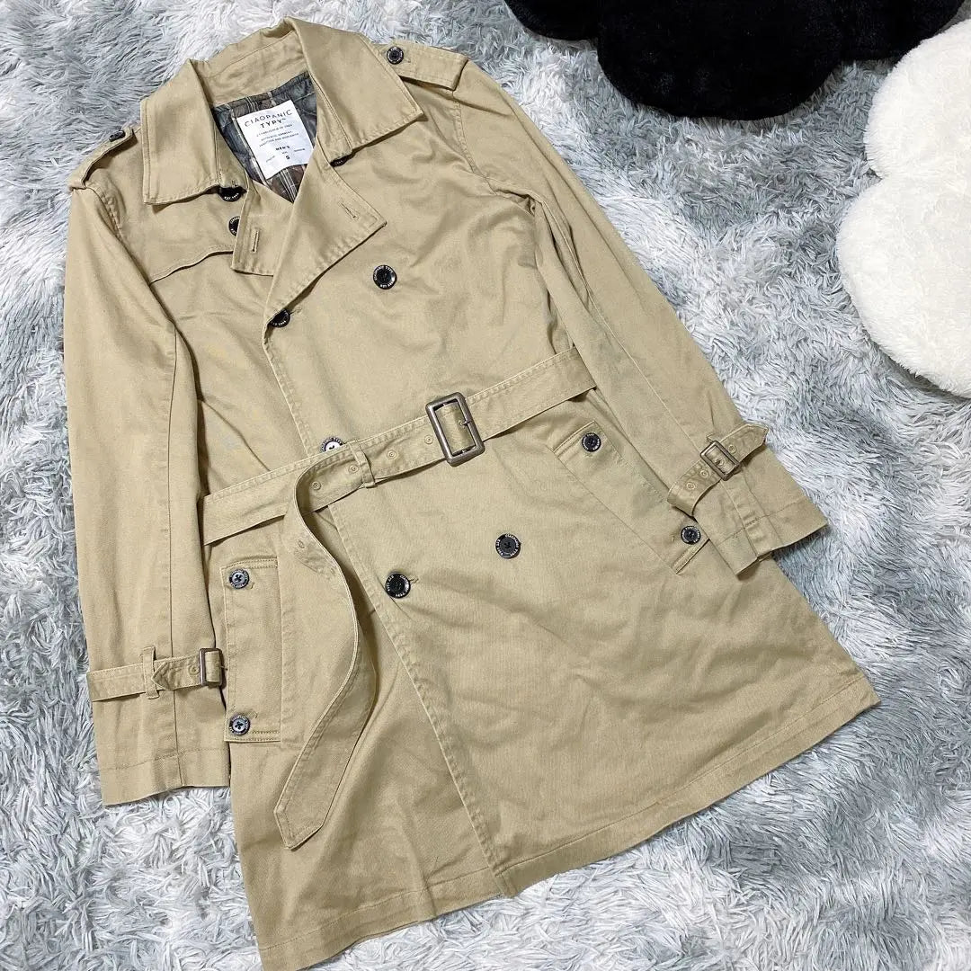 [Chao Panic Tip] Trench Coat (S) Beige with Belt, Padded Vest