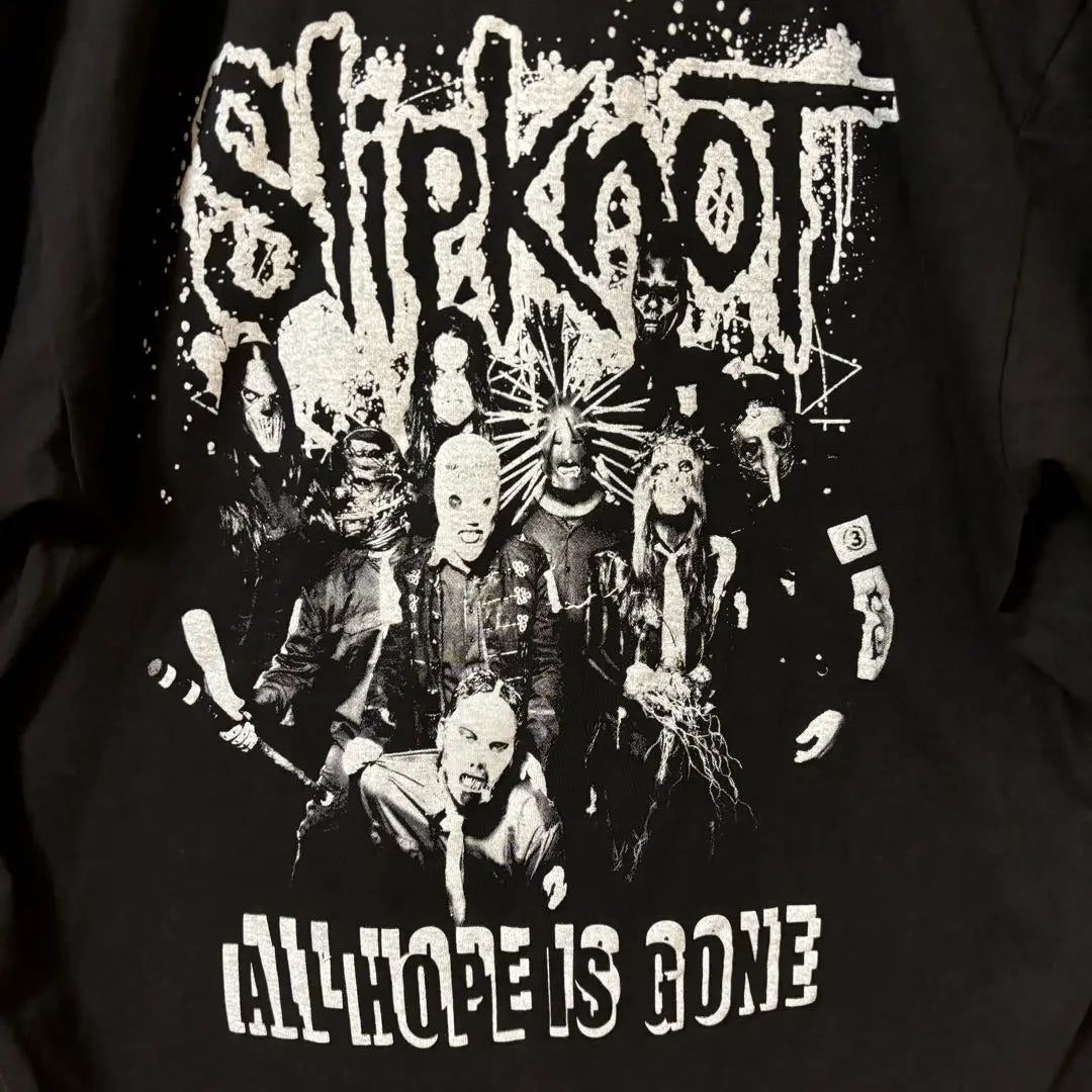 [Muy popular❗️] Camiseta de la banda Slipknot☆ Estampado de doble cara Logotipo grande Estampado de doble cara