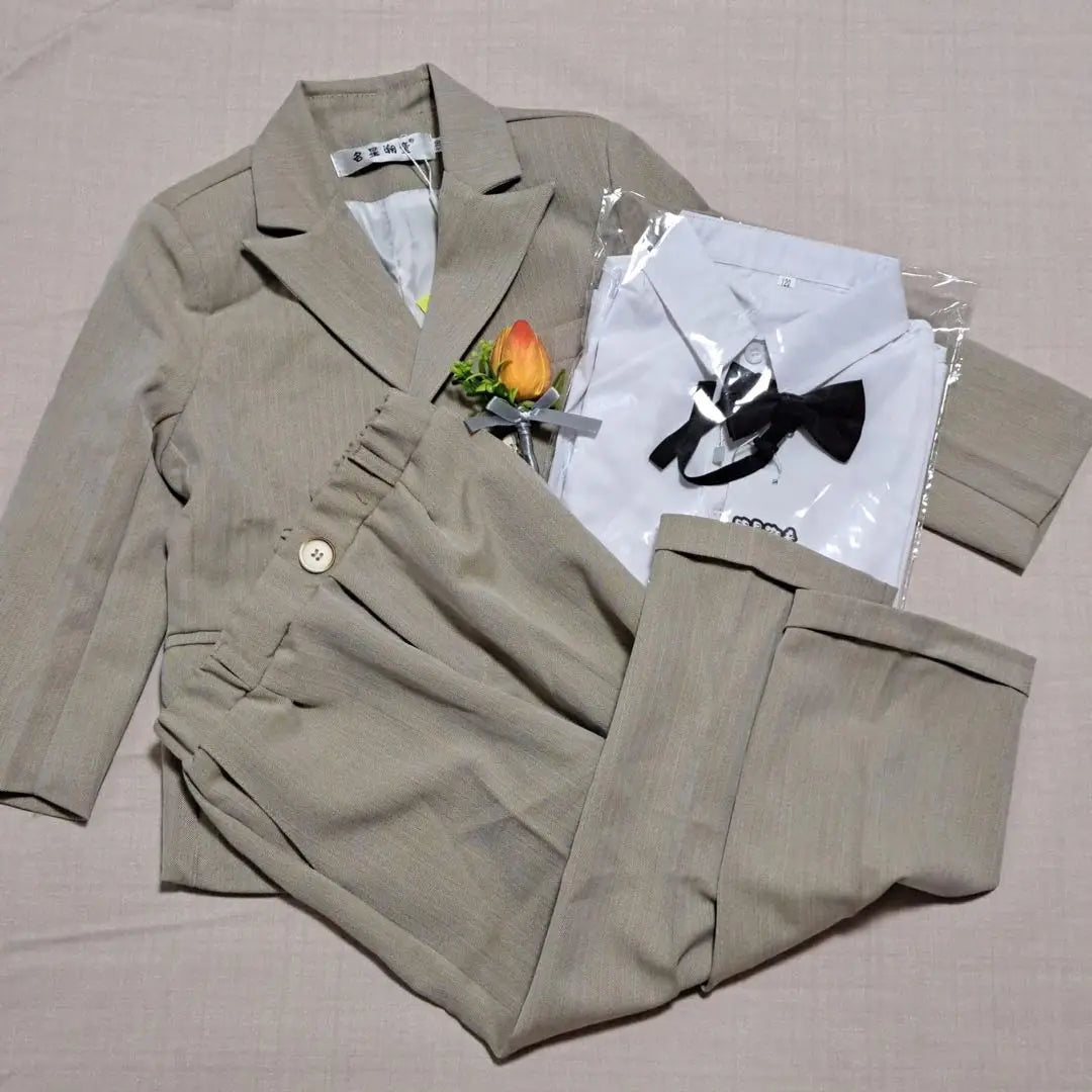 [New] Formal ◎ Boys' suit 5-piece set, beige, size 120 b