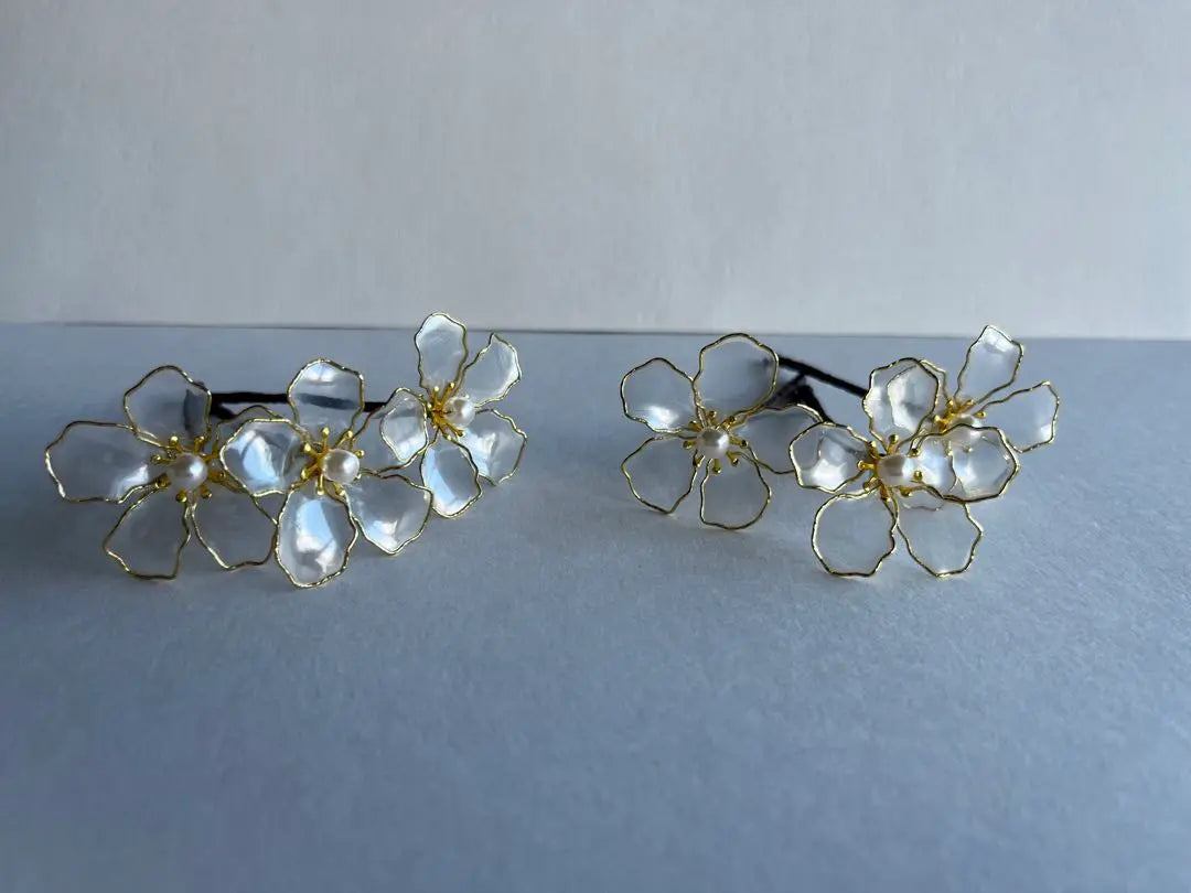 American flower hair ornament, set of 6 small flowers, party, wedding, graduation, braided