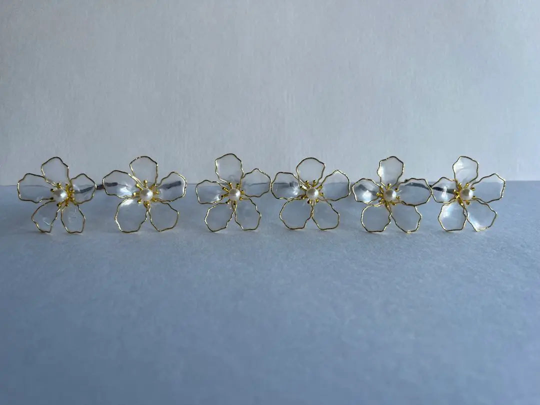 American flower hair ornament, set of 6 small flowers, party, wedding, graduation, braided