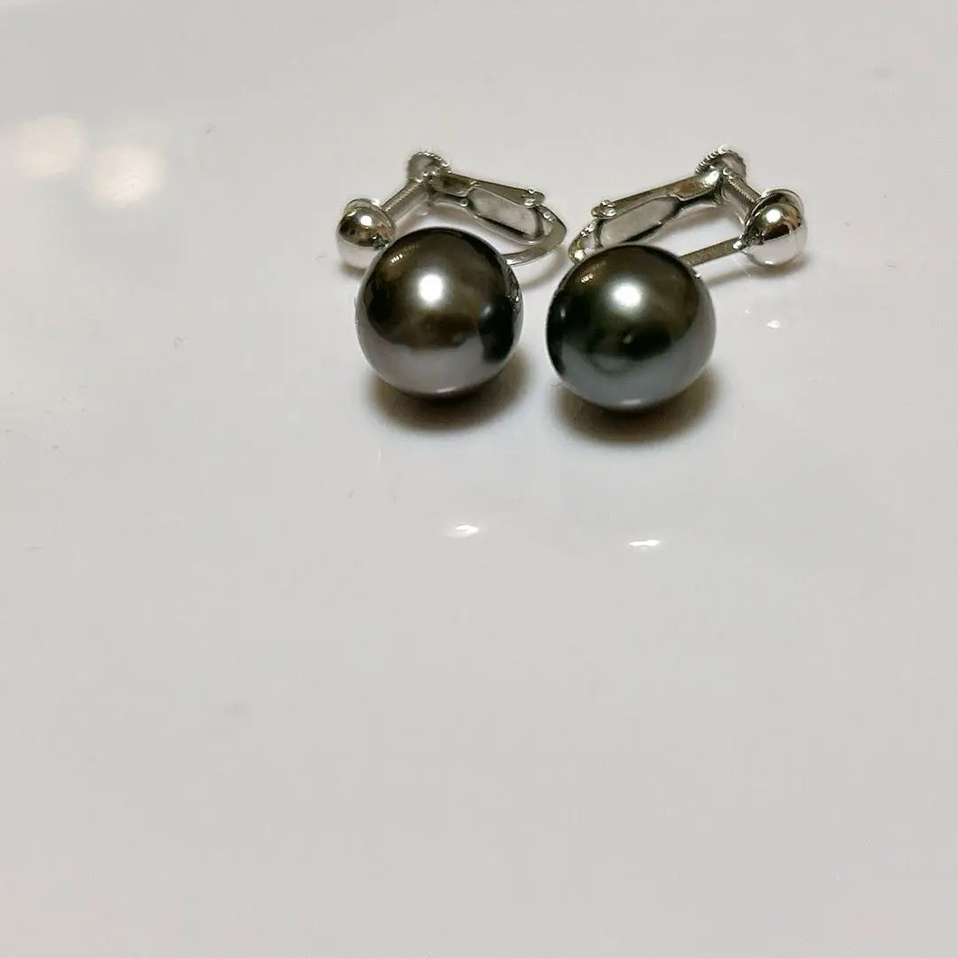 K14WG Pearl Black Pearl Baroque Earrings Vintage