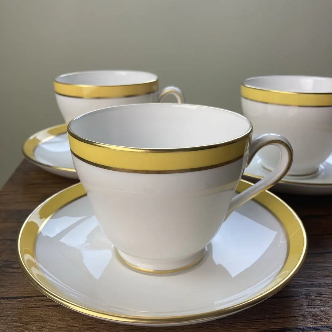 SPODE cup & saucer 6 customers consul yellow