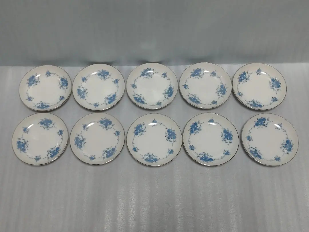 {Defective} Long plate, small plate, 10 sets, GOLD 18249 Plants, Showa retro