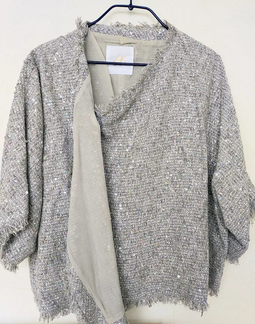 ★Price reduction★Good condition★aA AlphaA★Glamorous silver gray★Tweed jacket