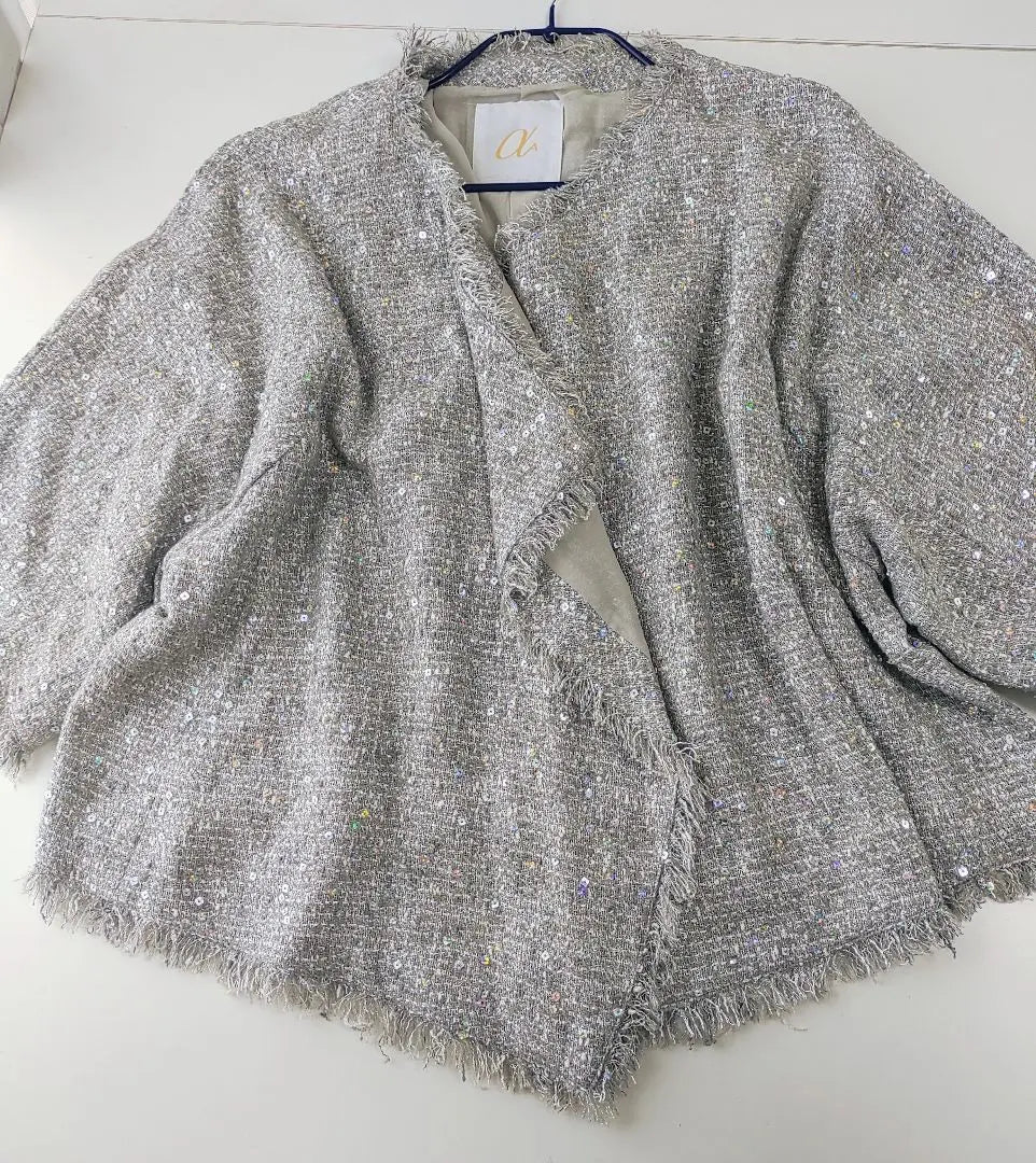 ★Reducción de precio★Buen estado★aA AlphaA★Gris plata glamorosa★Chaqueta de tweed