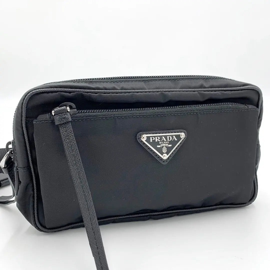 Bolso Prada extremadamente hermoso actual con logotipo triangular de nailon Saffiano para hombre