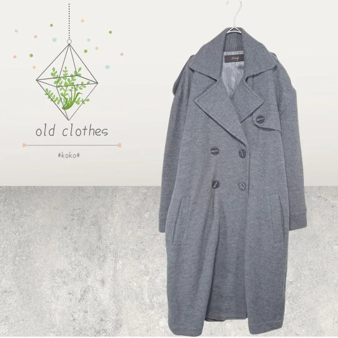 ⭐g1272 Lately grey wool long coat Chester coat