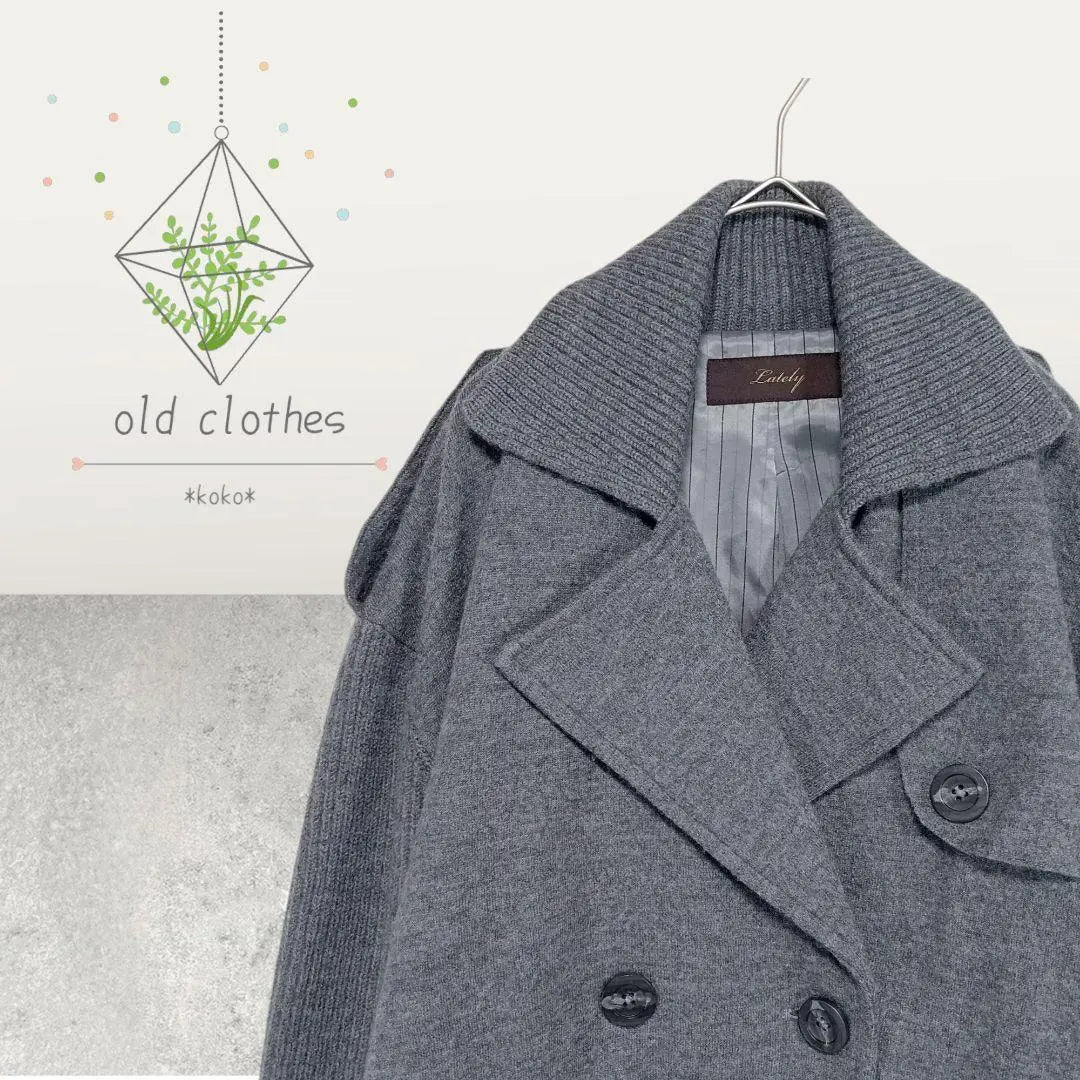 ⭐g1272 Lately grey wool long coat Chester coat