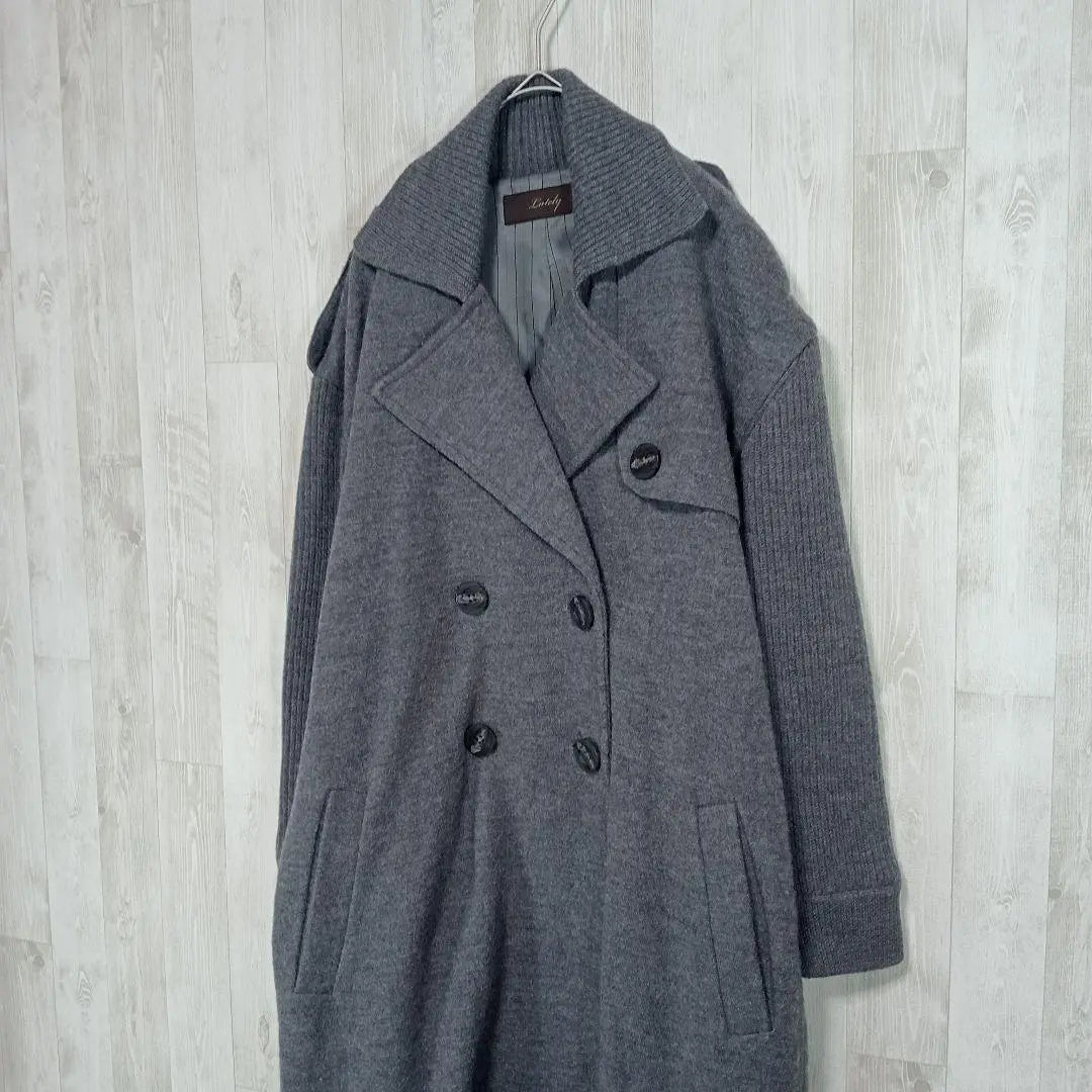 ⭐g1272 Lately grey wool long coat Chester coat