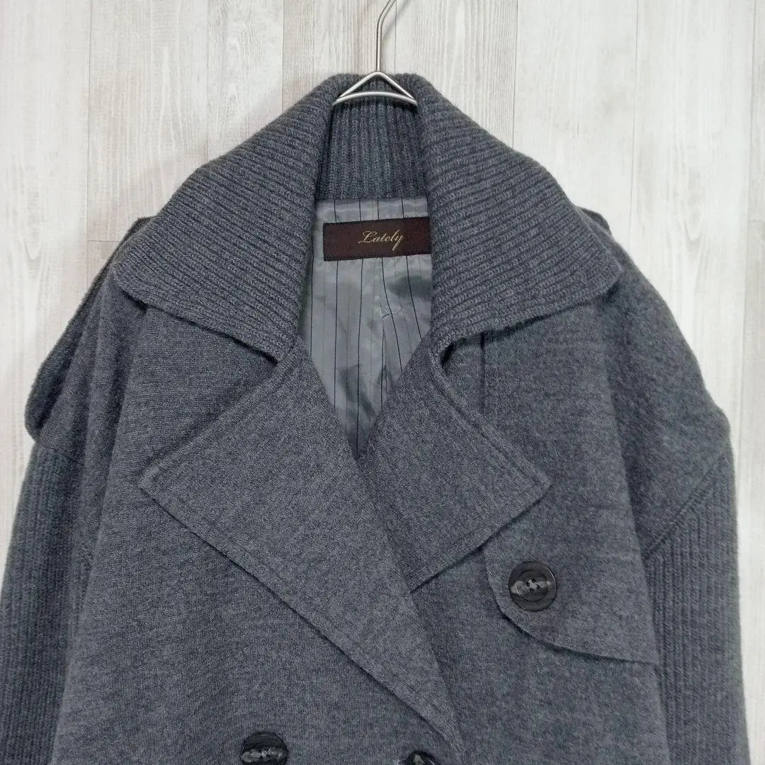 ⭐g1272 Lately grey wool long coat Chester coat