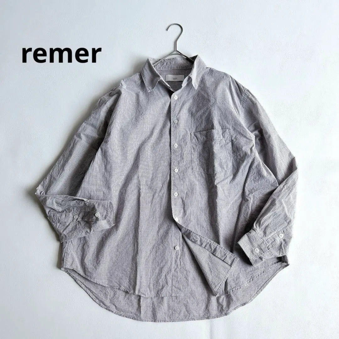 remer loose basic overshirt, checkered pattern, men's S