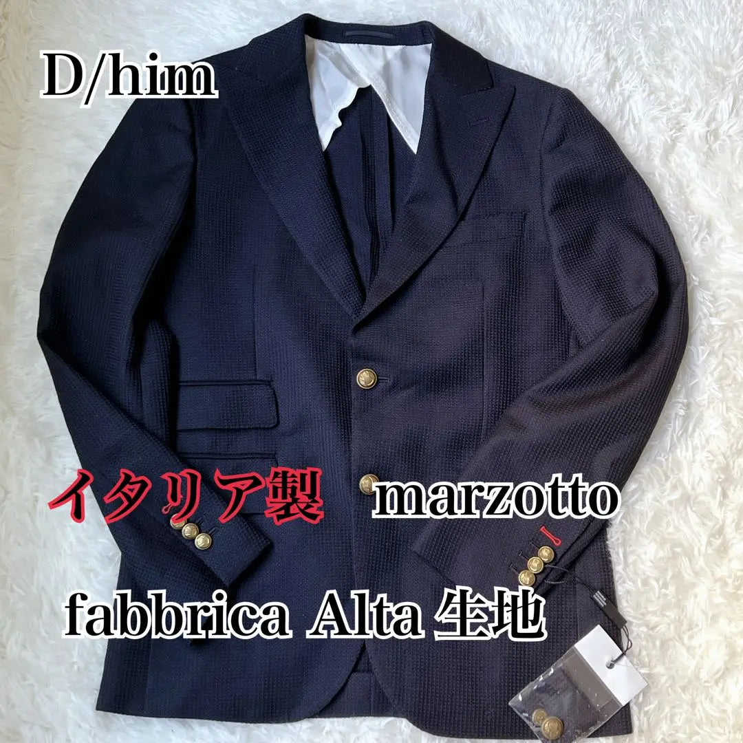 Italia Chaqueta de sastre Marzoto Fabrica Alta Botón dorado Azul marino Break | イタリア マルゾット ファブリカアルタ テーラードジャケット 金ボタン 紺ブレ