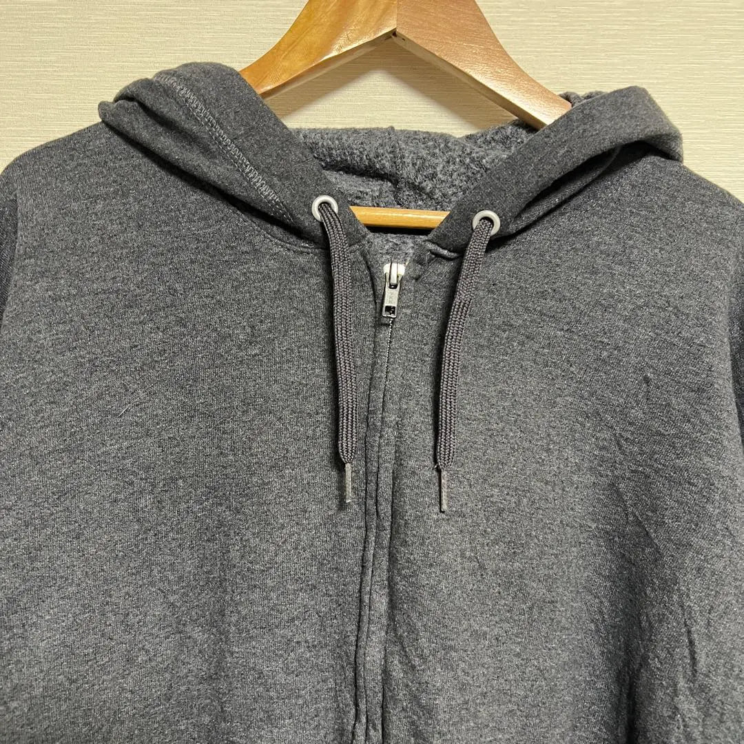 [Same-day shipping] 00s Hanes Plain Full Zip Hoodie Charcoal Gray