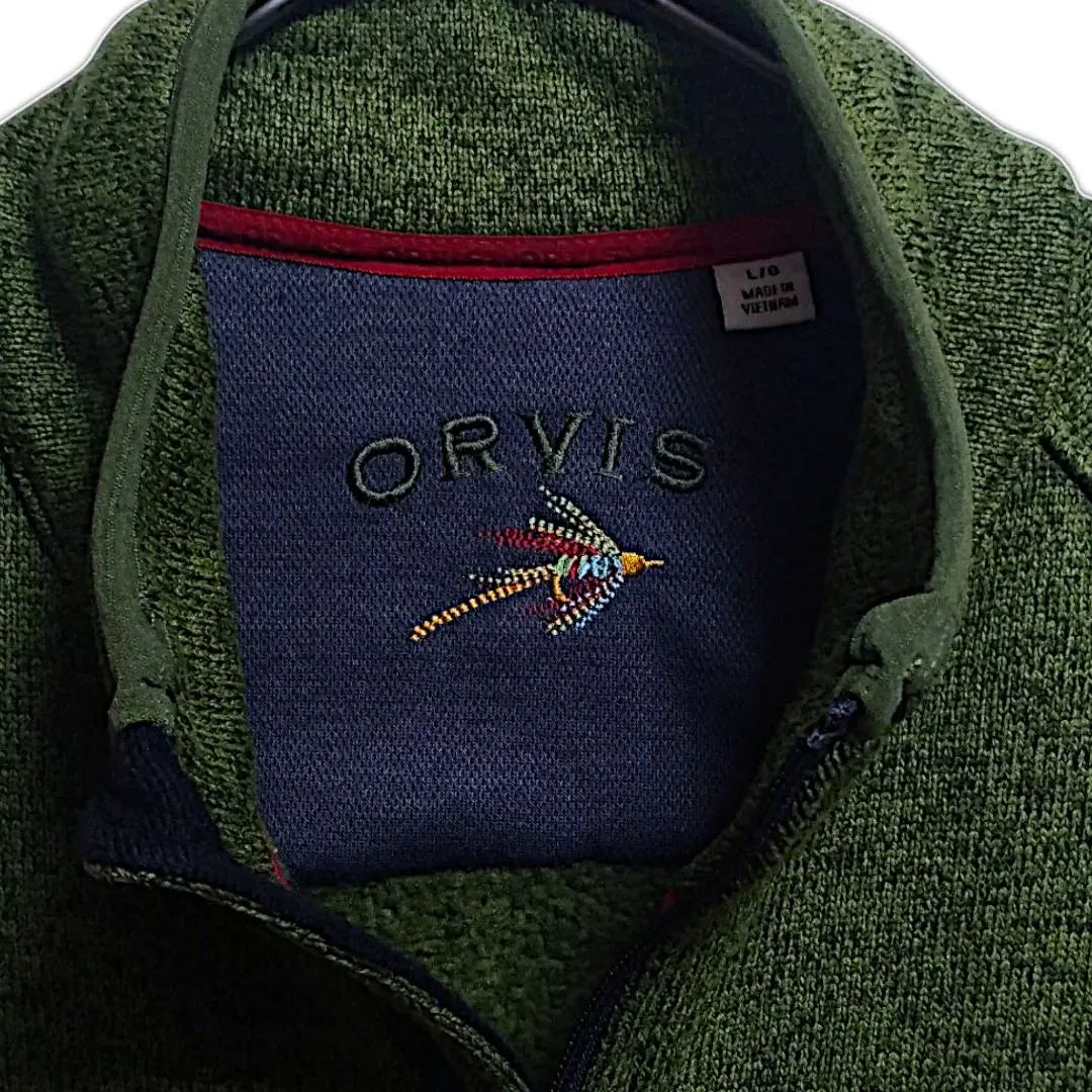 [Good condition] ORVIS Orvis fleece vest embroidered logo men's L used clothing