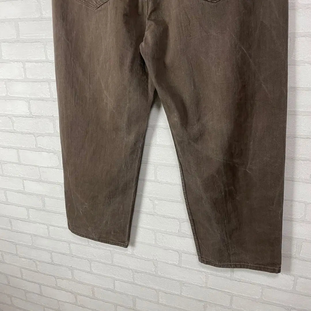 Not standard! Academics Ultra-thick Oversized Brown Denim Baggy Pants Brown