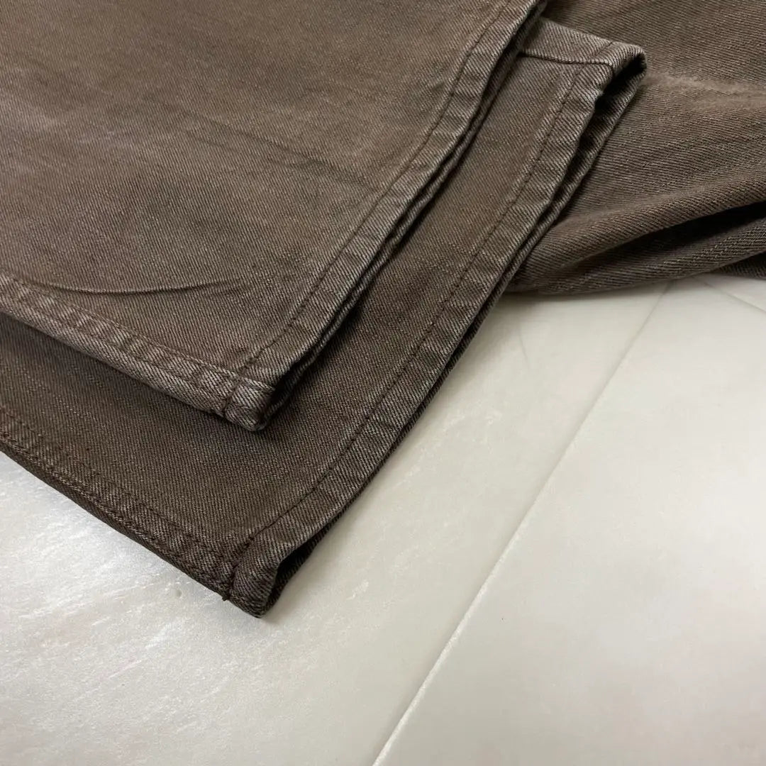 Not standard! Academics Ultra-thick Oversized Brown Denim Baggy Pants Brown