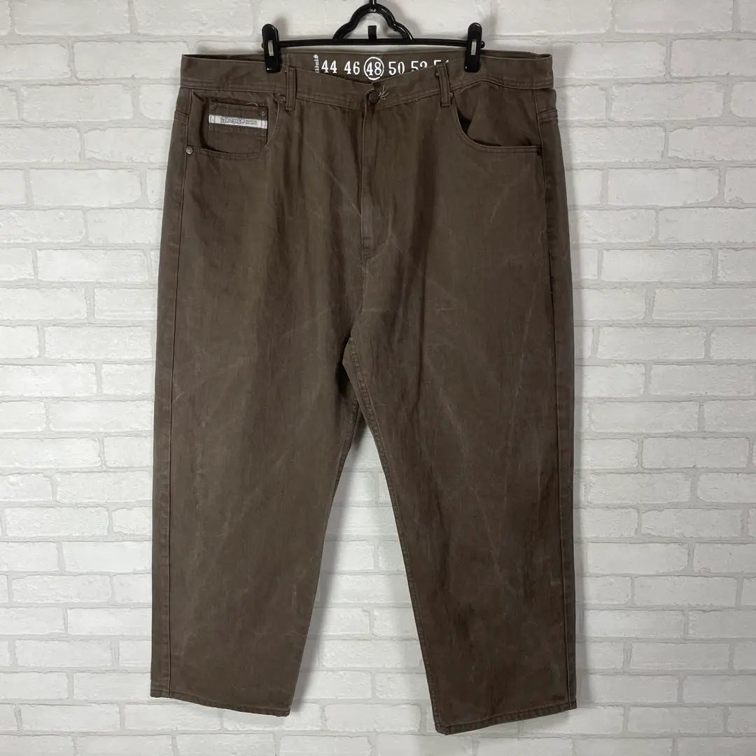 Not standard! Academics Ultra-thick Oversized Brown Denim Baggy Pants Brown