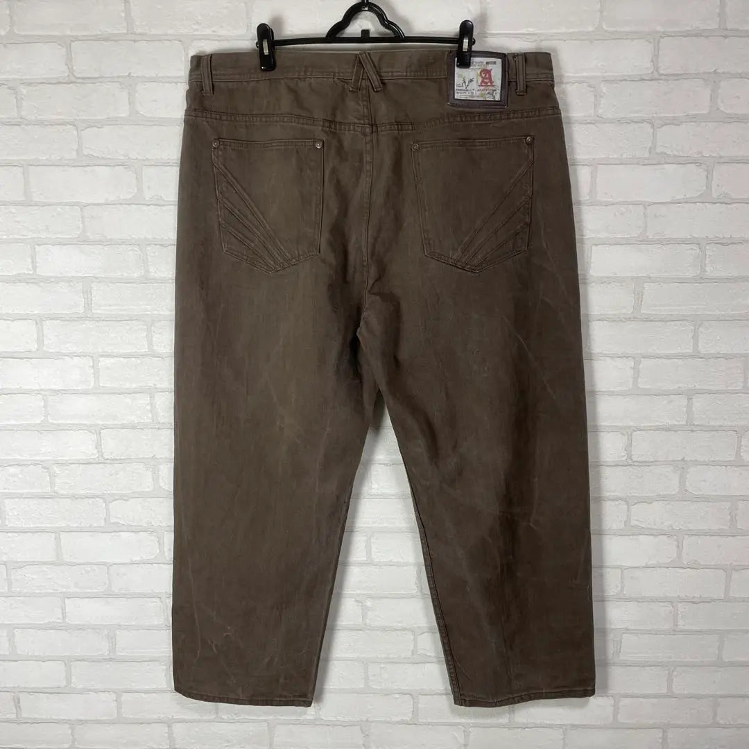 Not standard! Academics Ultra-thick Oversized Brown Denim Baggy Pants Brown