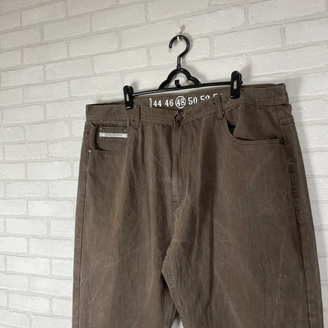 Not standard! Academics Ultra-thick Oversized Brown Denim Baggy Pants Brown