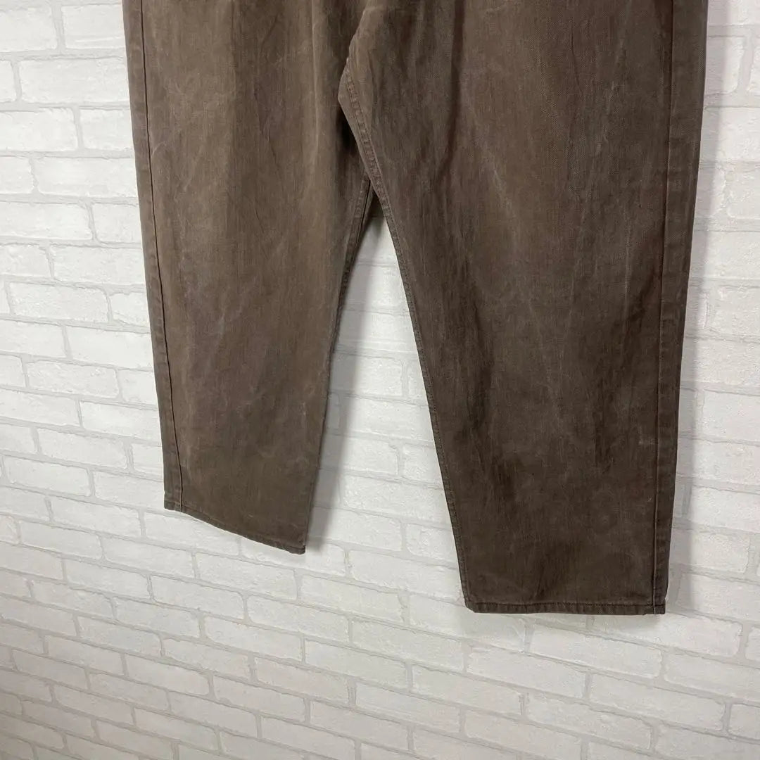 Not standard! Academics Ultra-thick Oversized Brown Denim Baggy Pants Brown