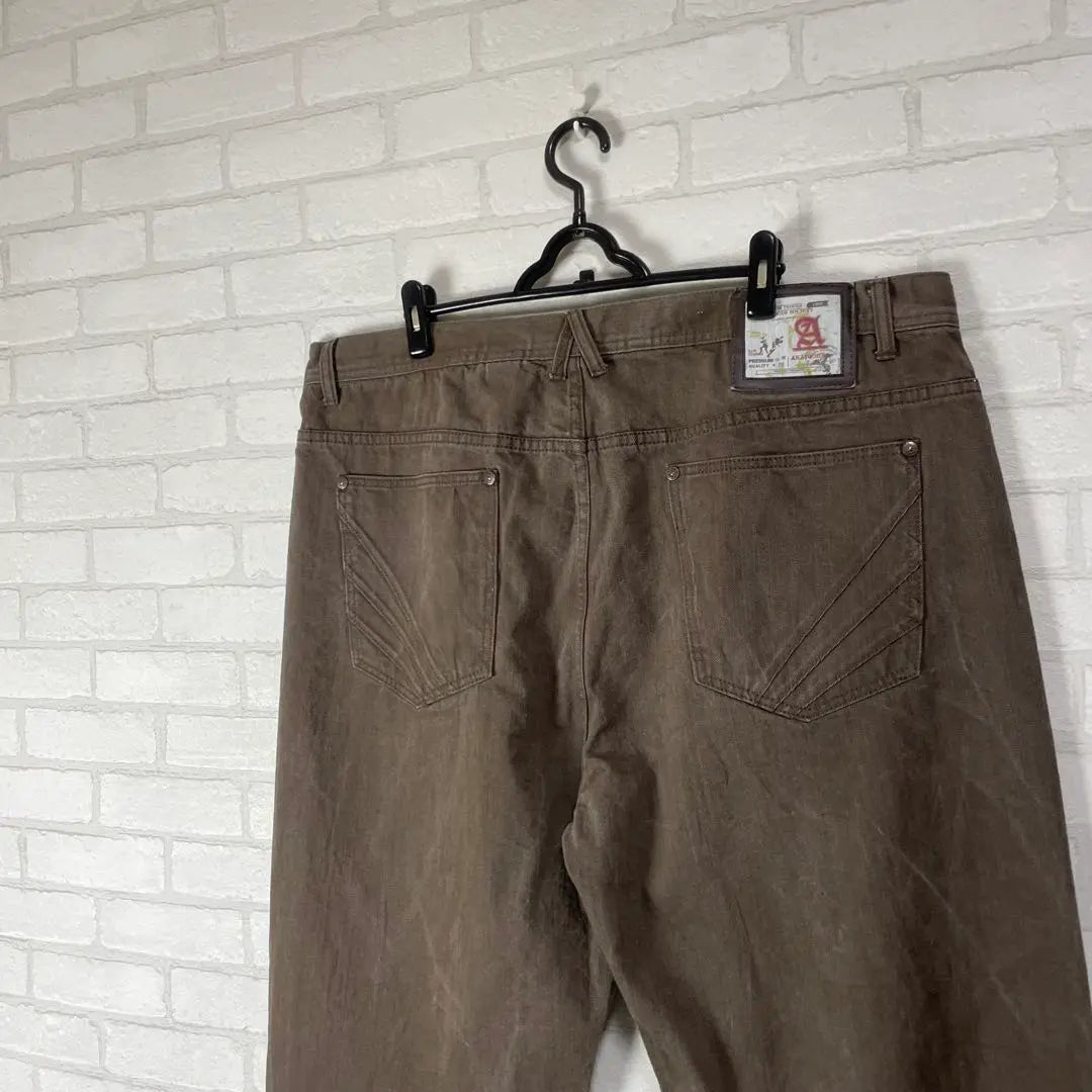 Not standard! Academics Ultra-thick Oversized Brown Denim Baggy Pants Brown