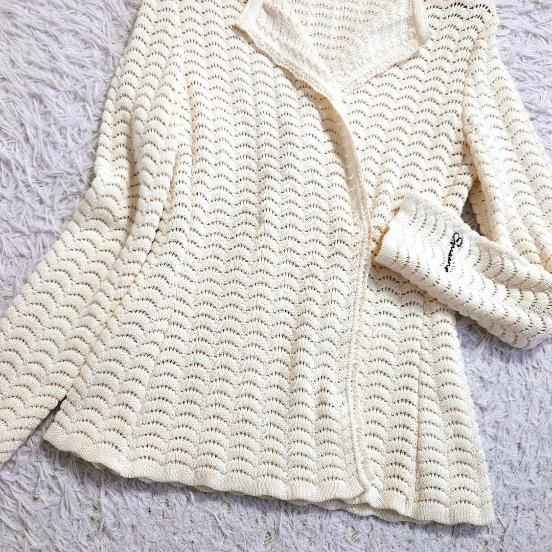 Elmanno Filence Knit Jacket Double A -line braid ivory