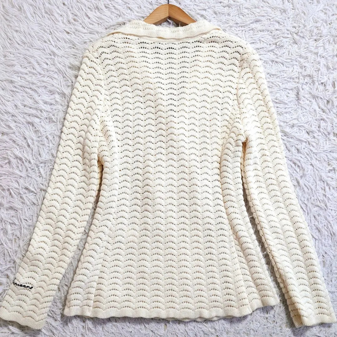 Elmanno Filence Knit Jacket Double A -line braid ivory