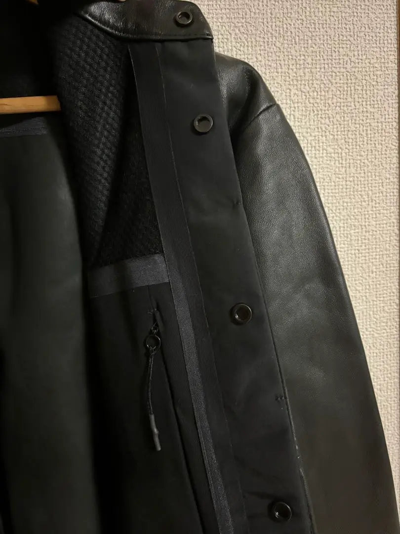 [New] ESTNATION Stand Collar Leather Jacket M Sheep Black