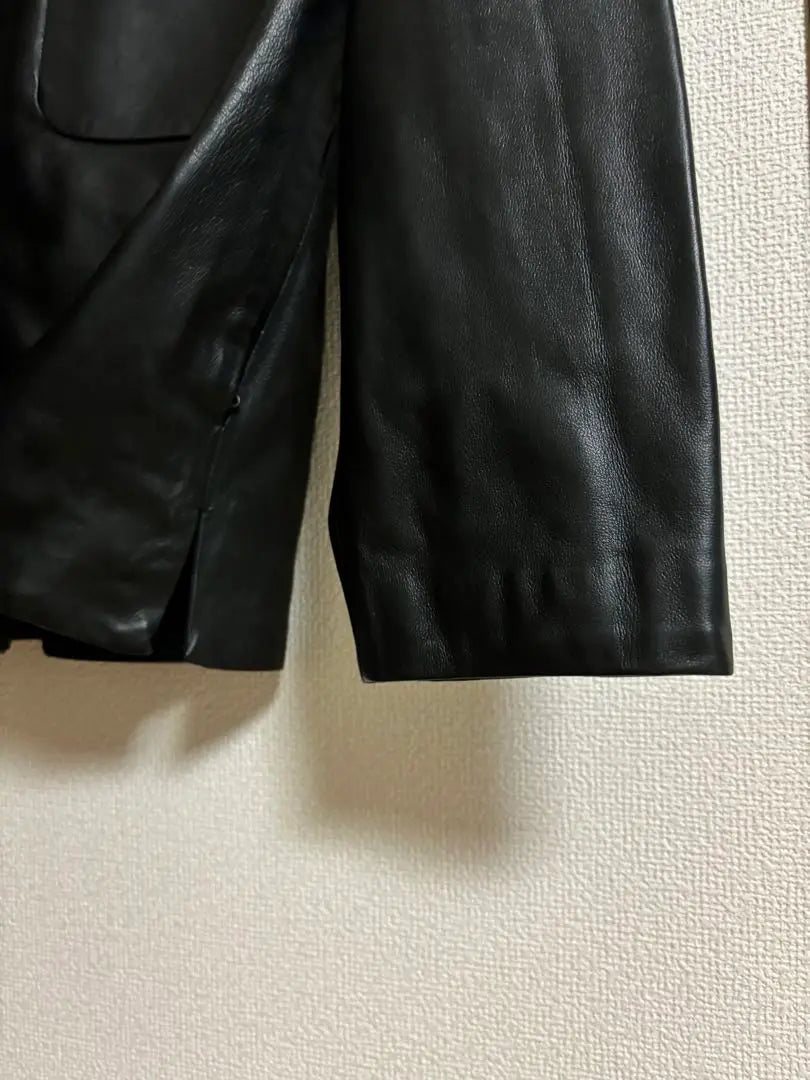 [New] ESTNATION Stand Collar Leather Jacket M Sheep Black