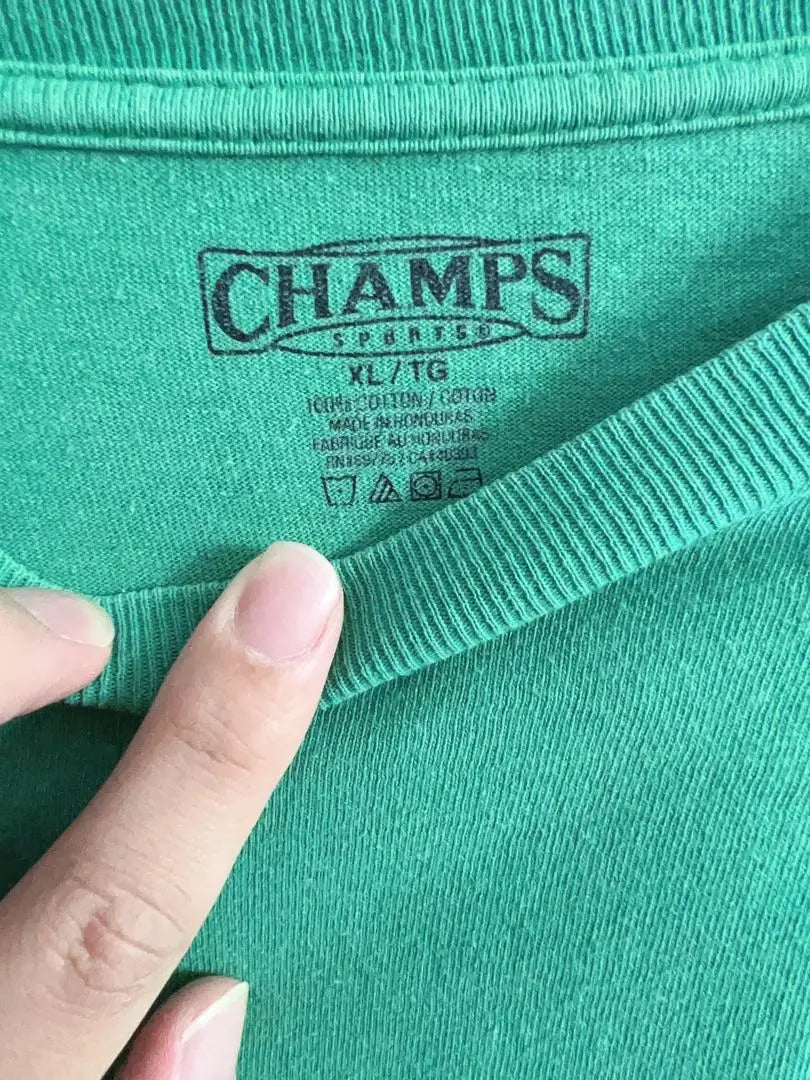 Ropa vieja verde liso CHAMPS XL moda linda Shimokitazawa Koenji