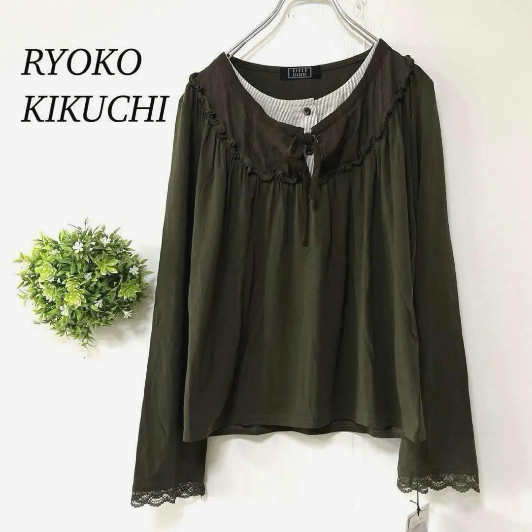 [New tag included] Ryoko Kikuchi [13] Tops Long T-wear Layered Docking